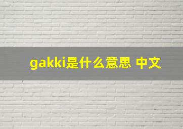 gakki是什么意思 中文